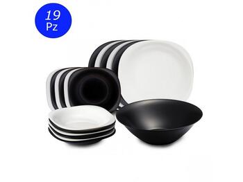 CARINE SERVIZIO PIATTI WHITE/BLACK PEZZI 19   Alessandrelli Business Solutions