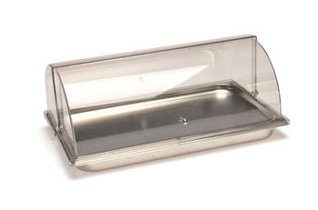 BUFFET VASSOIO RETTANGOLARE REFRIGERANTE CON CUPOLA PER AFFETTATI ACCIAIO INOX 18/10 53X32,5 CM   Alessandrelli Business Solutions