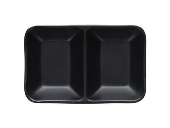 SHOWPLATE PIATTO SUSHI 2 SCOMPARTI RETTANGOLARE NERO CM. 12,5   Alessandrelli Business Solutions