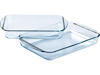 PYREX SET TEGLIE VETRO BOROSILICATO 2,7 L 35X23X6 CM E 3,7 L 39X25X7 CM   Alessandrelli Business Solutions