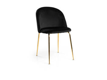 SEDIA VELLUTO SAMMI NERO STRUT.ORO   Alessandrelli Business Solutions