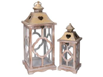 SET 2 LANTERNE LEGNO NATURALE   Alessandrelli Business Solutions