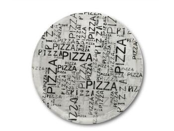 NAPOLI PIZZAITALIC PIATTO PIZZA PORCELLANA NERO SU BIANCO CM 31   Alessandrelli Business Solutions