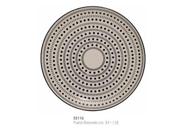 BLACK & WHITE TRENDY PIATTO ROTONDO PORCELLANA CM 33   Alessandrelli Business Solutions