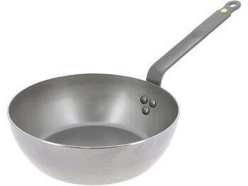 MINERAL B PADELLA LIONESE TONDA PROFONDA ACCIAIO PESANTE CON RIVETTI RINFORZATI 1 MANICO CM 32   Alessandrelli Business Solutions