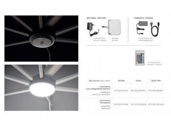 KIT LUCI LED COMPLETO PER OMBRELLONE GALAXIA    Alessandrelli Business Solutions