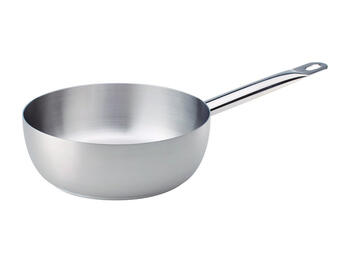 CASSERUOLA CONICA ACCIAIO INOX 18/10 SENZA COPERCHIO UN MANICO TUBOLARE INOX 22X7 CM   Alessandrelli Business Solutions