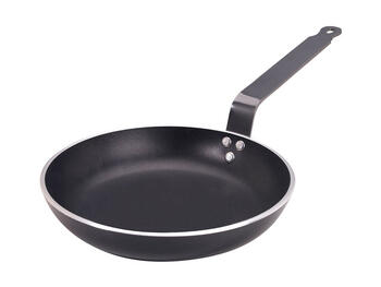 AL BLACK PADELLA RADIANTE SENZA COPERCHIO 1 MANICO IN STILE FRANCESE FERRO PIATTO CM 24   Alessandrelli Business Solutions