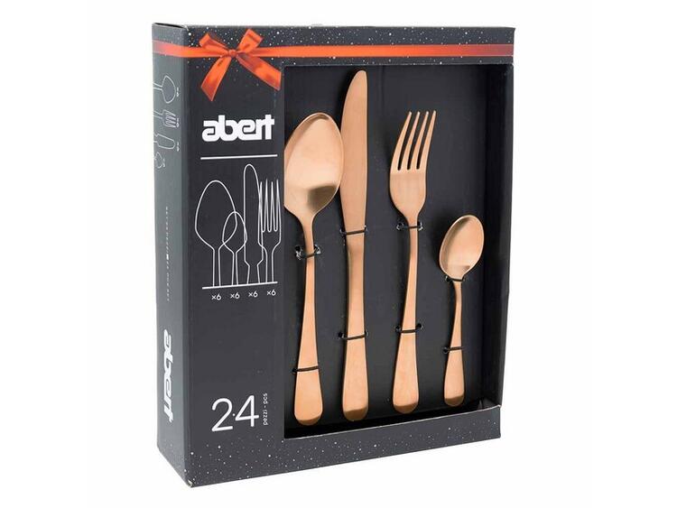 SERVIZIO POSATE MALAGA 24 PEZZI COLOR RAME PVD