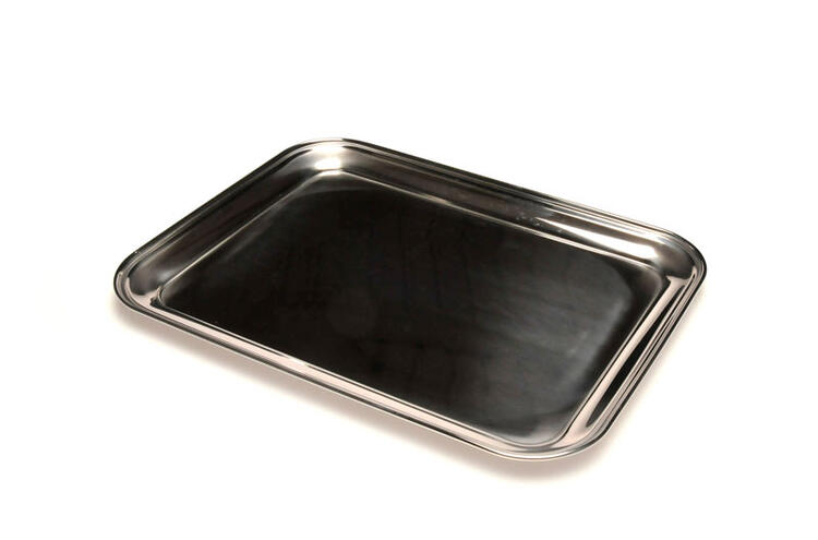 VASSOIO BAR CON BORDO 18/10 CM.45X35