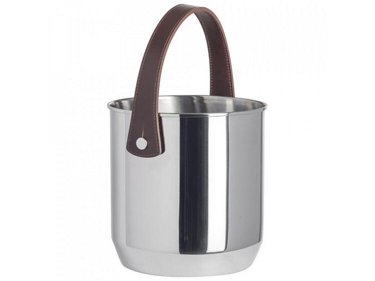 SECCHIO CACAO MANICO ECOPELLE ACCIAIO INOX 18/10 19X19,5 CM 