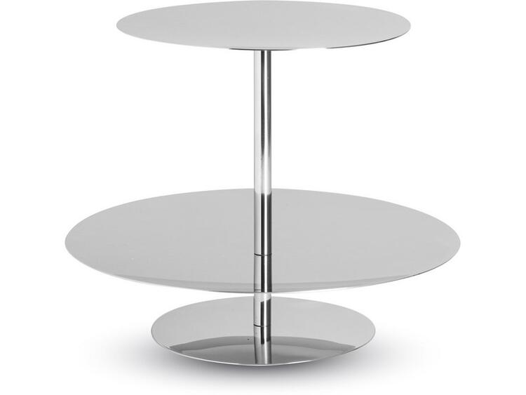 ALZATA PASTICCERIA 2 PIANI ACCIAIO INOX 18/10 16-22 CM H 17 CM