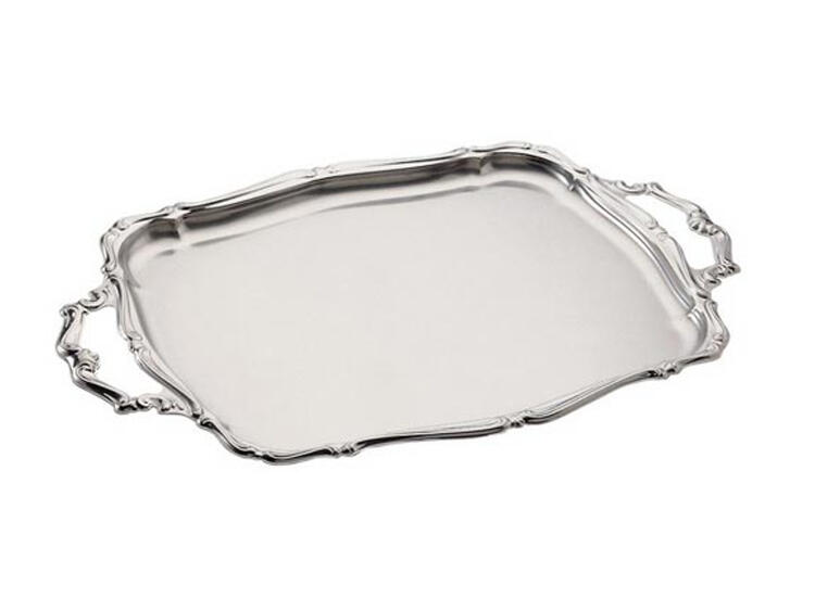 VASSOIO RETTANGOLARE BAROCCO CON MANICI 45