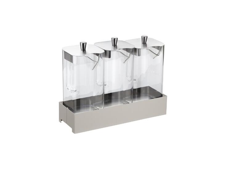CALEIDO DISTRIBUTORE CON CARAFFE IIN BOROSILICATO COPERCHIO INOX E BASE COLOR BURRO