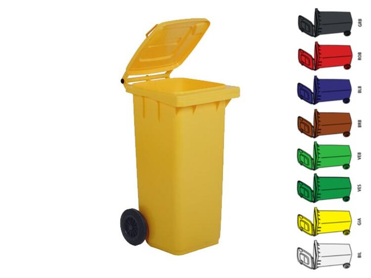 BIDONE CON RUOTE L.120 V.STANDARD VERDE SCURO