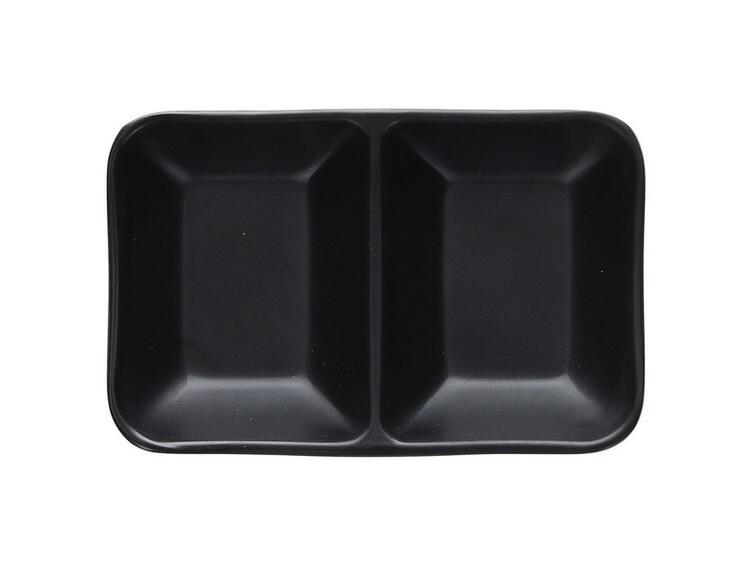 SHOWPLATE PIATTO SUSHI 2 SCOMPARTI RETTANGOLARE NERO CM. 12,5 