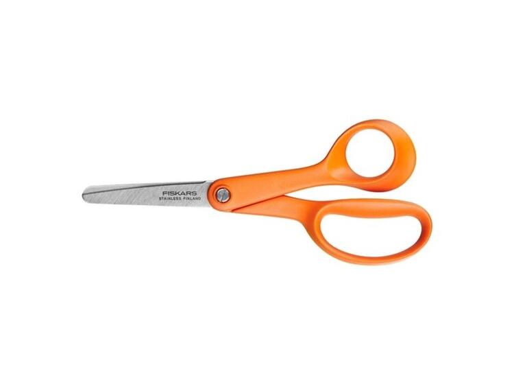 FORBICI BAMBINI ACCIAIO INOX IMPUGNATURA ARANCIONE 13 CM 