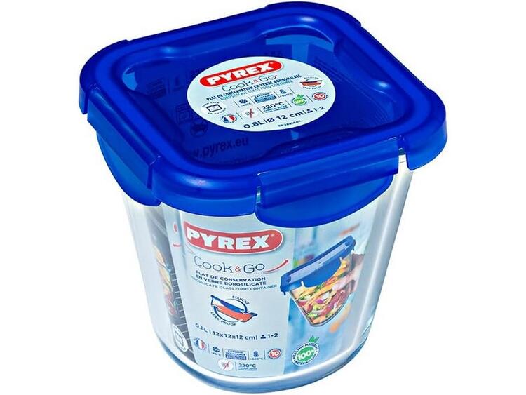 PYREX CONTENITORE PROFONDO CON COPERCHIO VETRO BOROSILICATO 0,8 L 12 CM 