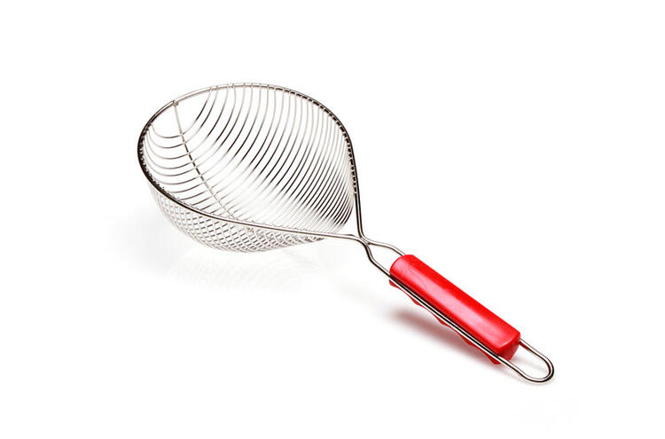 FAMIGLIA COLAPASTA FILO DI ACCIAIO INOX 18X22 CM CON MANICO 19 CM 