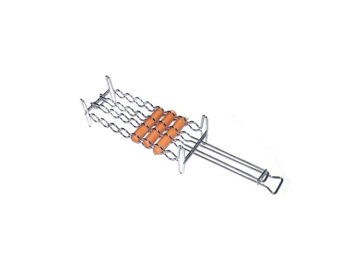 GRATICOLA PER SALSICCIA FILO DI FERRO CROMATO  SENZA PIEDI 23X11 CM 