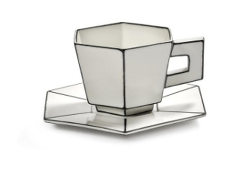 TAZZA CAPPUCCINO C/PIATTO WHIT/BLAC 