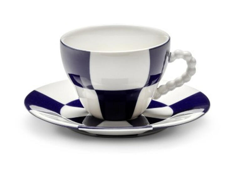 TAZZA CAFFE  C/PIATTO BLU/WHITE 