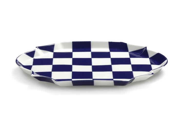 PIATTO OVALE BLUE WHITE 