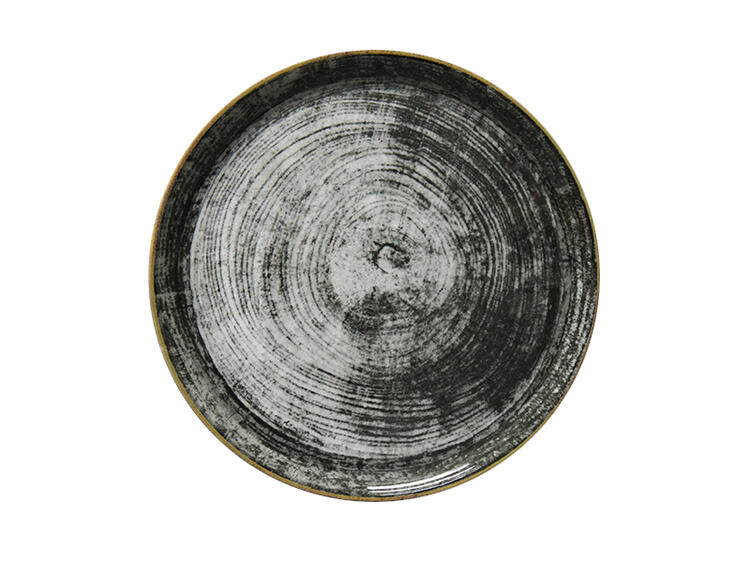 NAPOLI BLACK ROUND PIATTO PIZZA PORCELLANA CM 33 