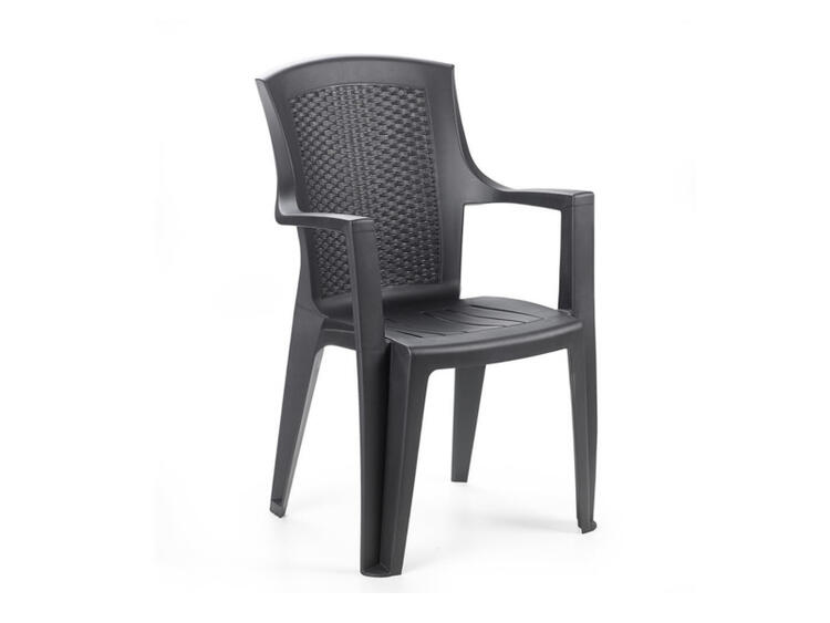 SEDIA EDEN ANTRACITE CON BRACCIOLI