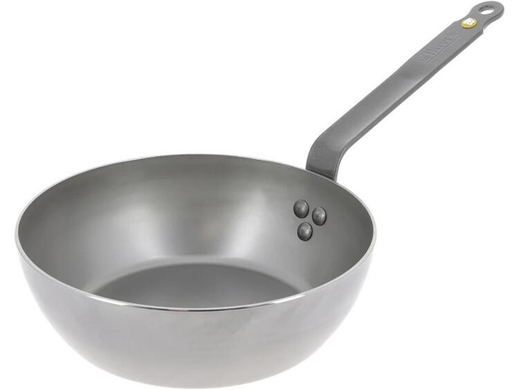MINERAL B PADELLA LIONESE ACCIAIO PESANTE CON RIVETTI RINFORZATI 1 MANICO CM 26 