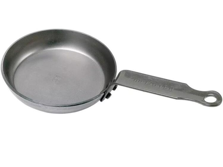 MINERAL B PADELLA LIONESE TONDA PROFONDA ACCIAIO PESANTE CON RIVETTI RINFORZATI 2 MANIGLIE CM 32 