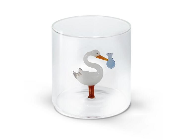 BICCH.VETRO BOROS.CC.250 CICOGNA BL 