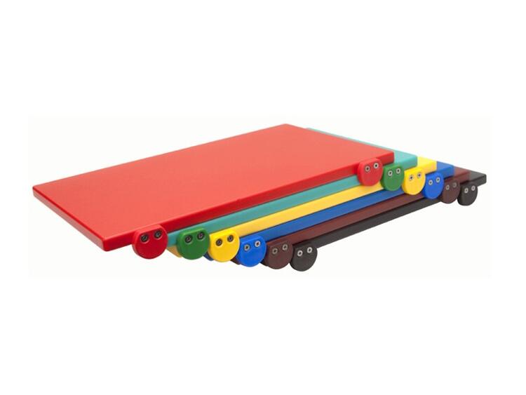 TAGLIERE IN POLIETILENE BLU 40X30X2 CON FERMI DI BATTUTA E VITI INOX