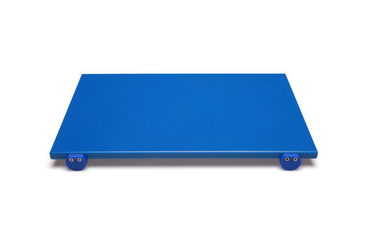TAGLIERE IN POLIETILENE BLU 60X40X2 CON FERMI DI BATTUTA E VITI INOX
