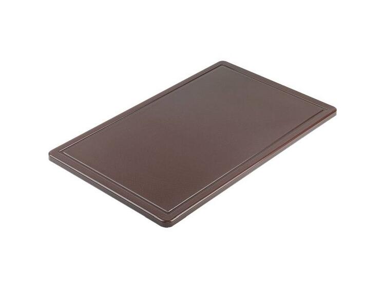 TAGLIERE POLIETILENE MARRONE 40X30X2 CON CANALINA DI RACCOLTA E PIEDINI ANTISCIVOLO