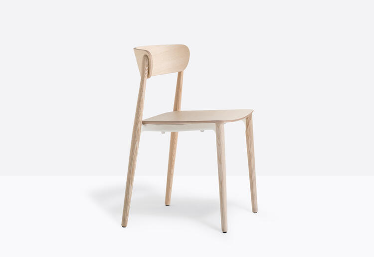 SEDIA NEMEA IN FRASSINO SBIANCATA