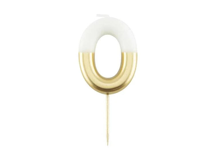 CANDELA CM.10,5 BIANCO/ORO 