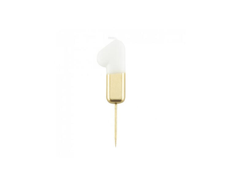 CANDELA CM.10,5 BIANCO/ORO 