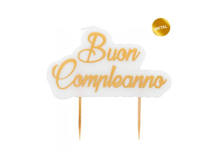 CANDELA BUONCOMPLEANNO METAL ORO 