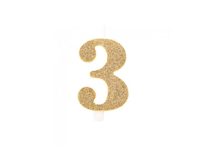 CANDELINA BIO GLITTER N.3 ORO 9,5 