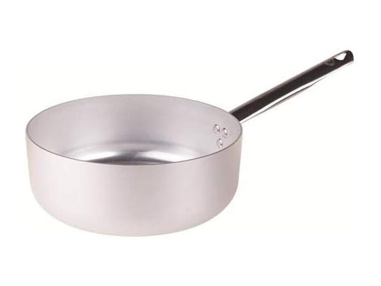 CASSERUOLA BASSA ALLUMINIO SENZA COPERCHIO UN MANICO TUBOLARE INOX CM 28X9,5 6,4 L