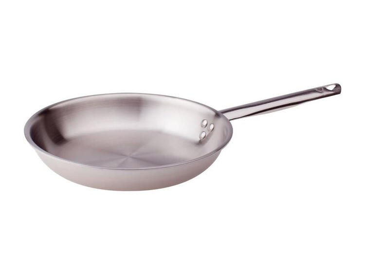 PADELLA SVASATA ALTA ALUINOX 3PLY 1 MANICO TUBOLARE INOX 20 CM