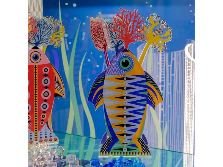 VASO PESCE IMPERATORE PICCOLO BLU 