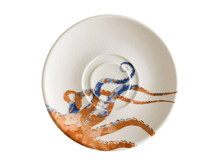 AQUELIS OCTOPUS PIATTINO GOURMET FALDA LARGA PORCELLANA CM 19 