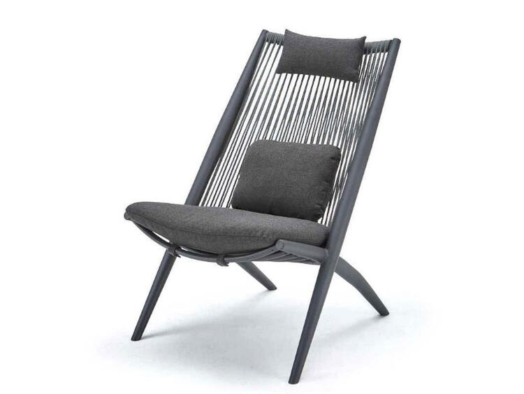 POLTRONCINA STRUTTURA IN ALLUMINIO E CORDA GREY -GRATTONI